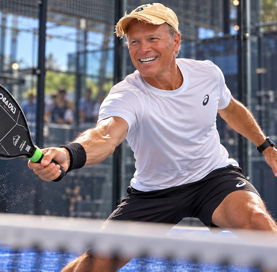 Coach Henry reaching for a low volley at full stretch